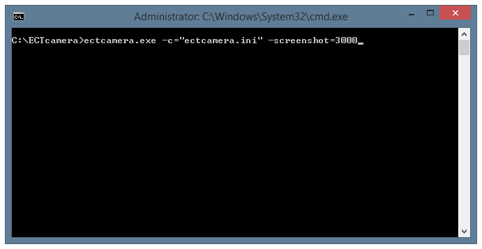 The syntax of the program launch commands through command prompt