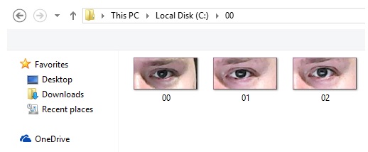 ECTtracker Matrix of Samples elements in the file manager of the operating system