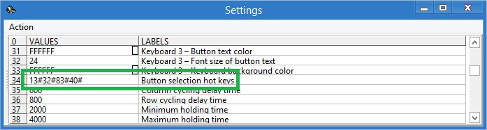 Adding key codes for symbol selection