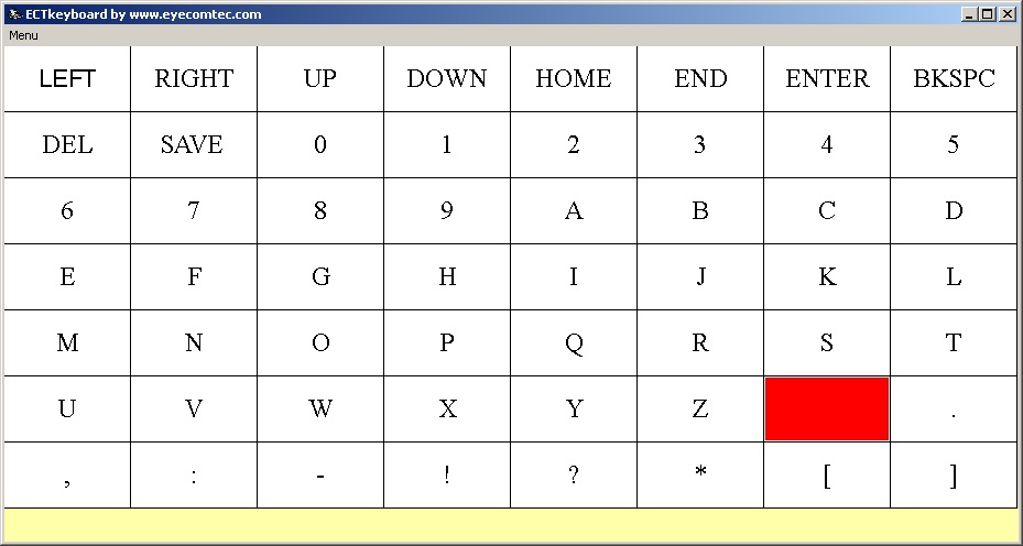 Text matrix with 8buttons vertically and 7 horizontally