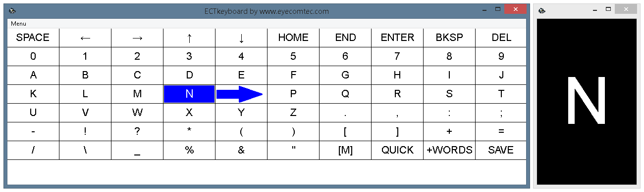 Selector mode 2 – Scanning List Horizontal. The thumbnail window is shown