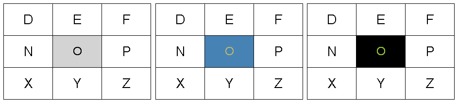 Different color schemes for the selected button