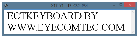 Appearance of the text output window