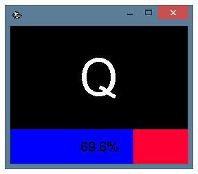 The progress bar in the current button selection window