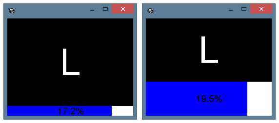 Various progress bar heights: left – 20 pixels, right – 70 pixels