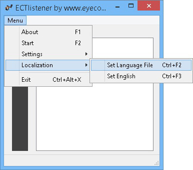 'Localization' submenu