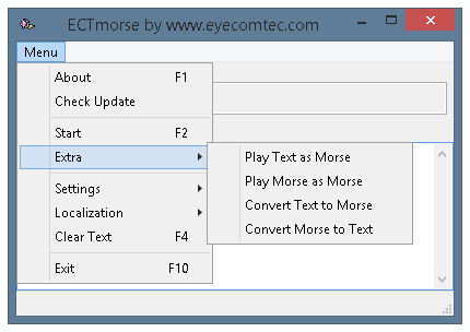 Additional 'Extra' menu