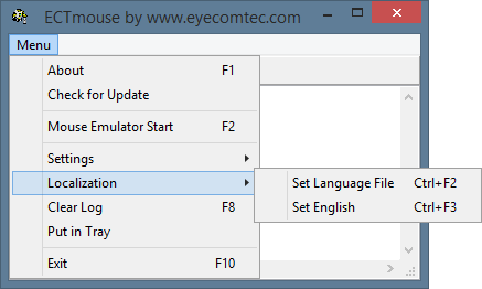 «Localization» submenu