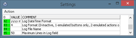 ECTmouse settings panel, parameters 42-45