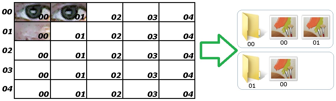 Samples divided into folders