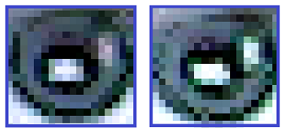 Difference between colors of zoomed images