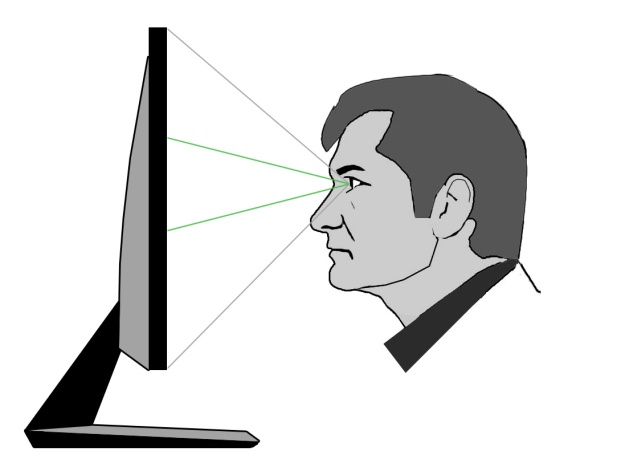 Decreasing the range of motion of the pupil during work with the matrix of symbols