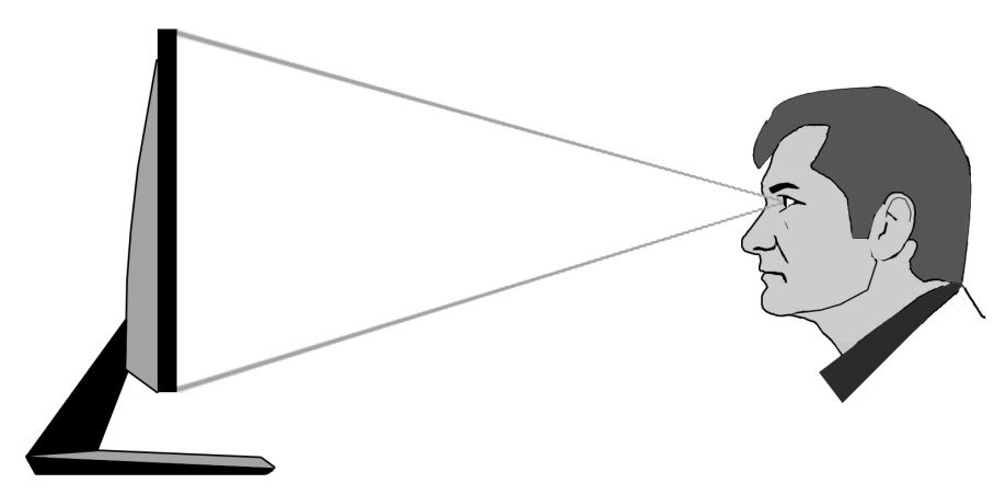 Decreasing the range of motion of the pupil during work with the matrix of symbols