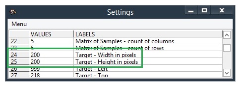 Setting the size of the grab-form