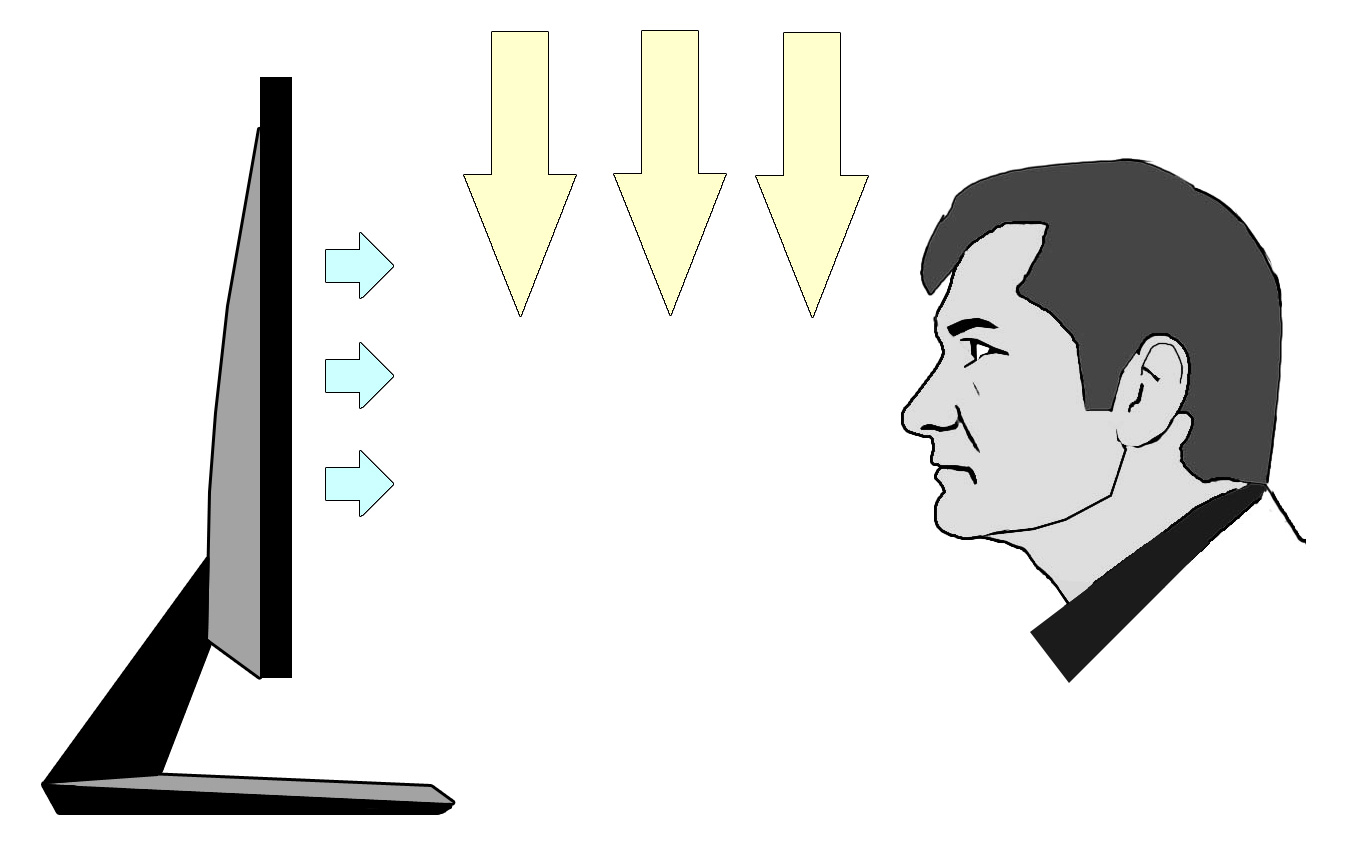 Working in normal lighting conditions of the room