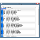 ECTmouse Pro settings panel, parameters 1-24