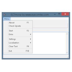 The main menu of ECTmorse