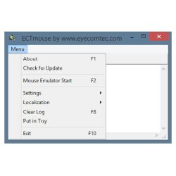 Main menu of the program