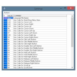 ECTmouse settings panel, parameters 1-24
