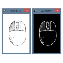 Examples of different skins and background colors