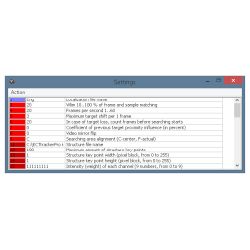 Settings window of the program